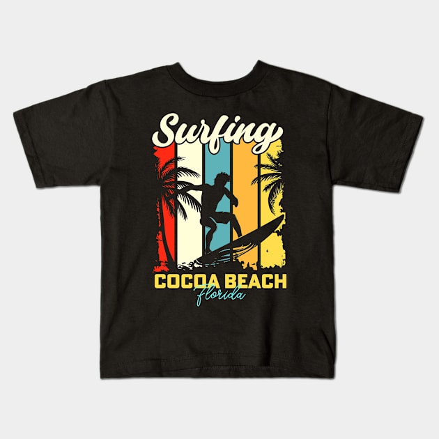 Surfing | Cocoa Beach, Florida Kids T-Shirt by T-shirt US
